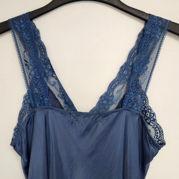 Dis Moi Women's Dusky Blue Camisole W/Lace Trim Size S/M - Picture 4 of 6